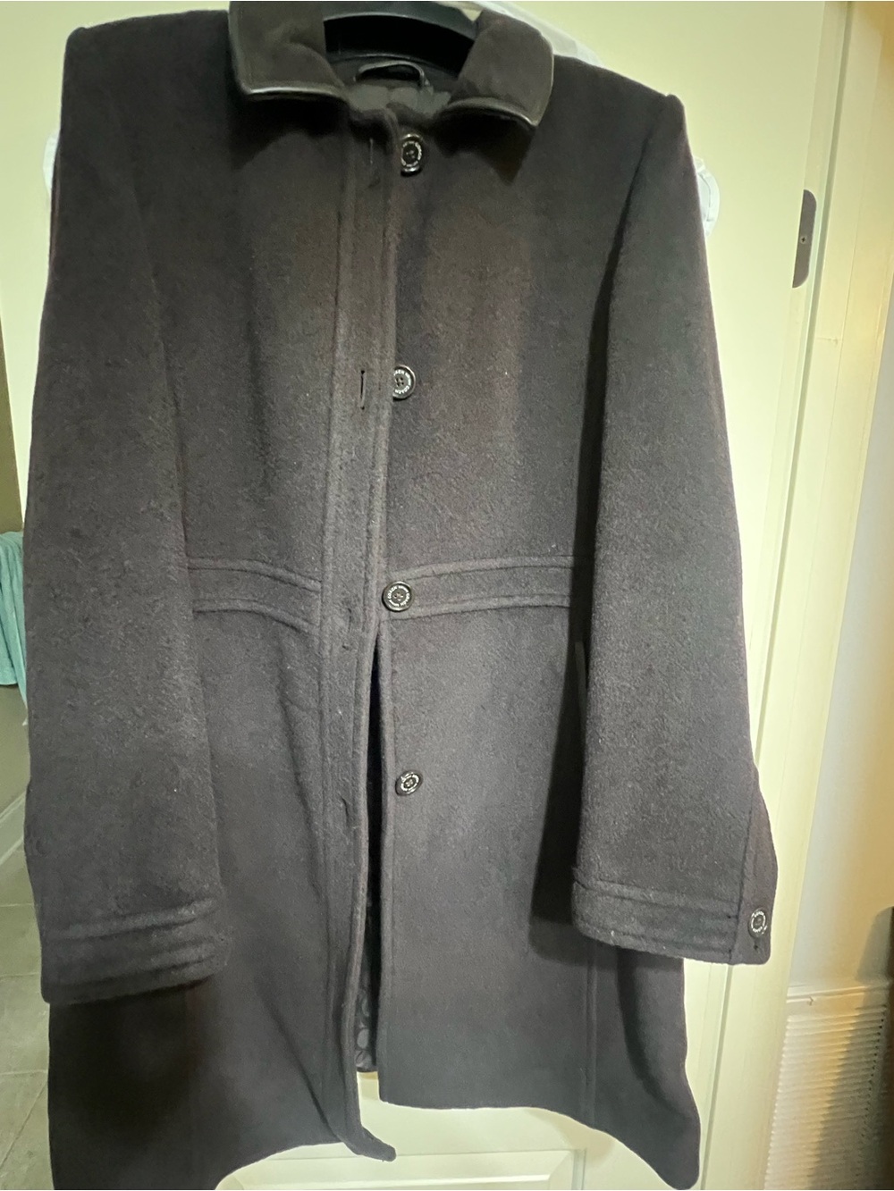 Coach chocolate crown Wool Blend Button-Front Coat
